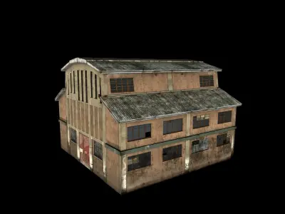 Warehouse wooden house Low-poly 3D model purchase