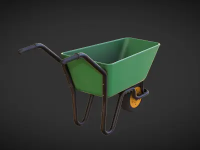 wheelbarrow Low-poly 3D model from CGTrader