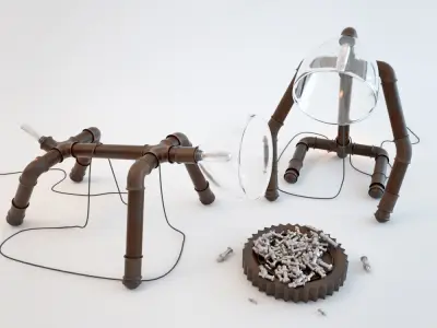 Table lamps Dogs 3D model