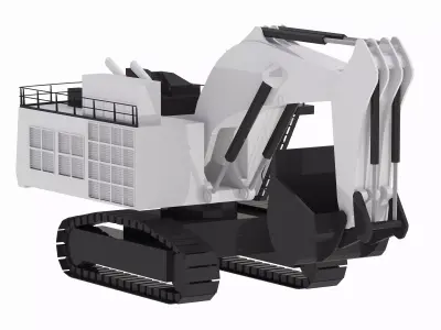 Excavator Mining R9800L Simplified Low-poly 3D model