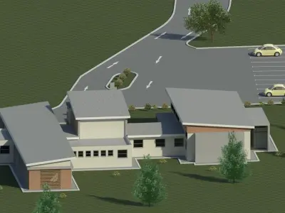 Training Centre Low-poly 3D model