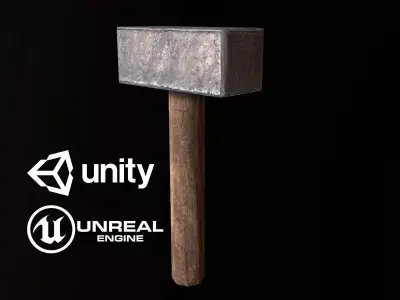 Mallet - PBR Game Ready hammer Low-poly 3D model