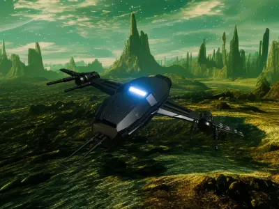 ufo shuttle spaceship spacecraft Free 3D model