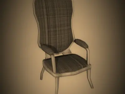 Low-Ploy Antique Chair Editorial License Low-poly 3D model