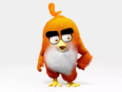 Angry bird  rigged character 3D model