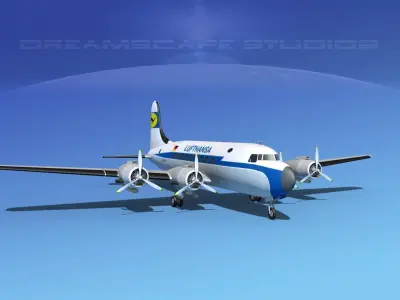 Douglas DC-4 Lufthansa  3D model