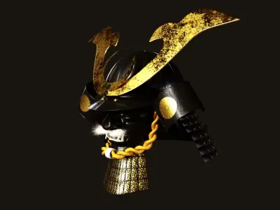 Japanese samurai helmet 3D model