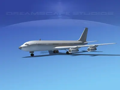 Boeing 707 Bare Metal 3D model