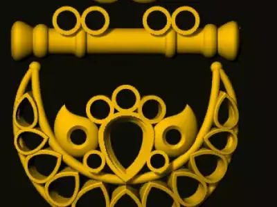 jumka golden ornament 3D print model buy