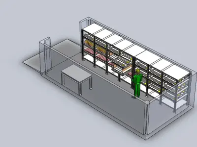 Press brake tool cabinet 3D model