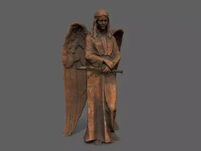 Angel Statue Low-poly 3D model