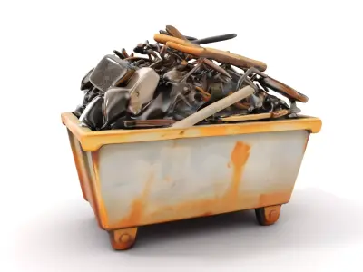 Construction Debris Container Model Pack Low-poly 3D model