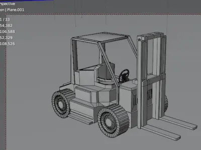 3 Low Poly Forklift with PBR textures Low-poly 3D model