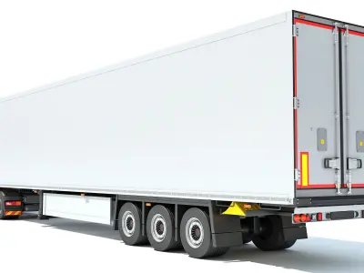 Truck with Reefer Refrigerator Trailer 3D model buy