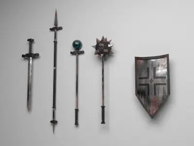 Used Weapon Pack Low-poly 3D model