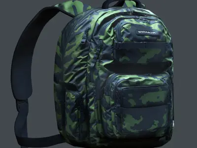 Backpack Camping Generic military human bag storqge baggage Low-poly 3D model 4