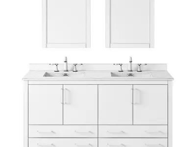 OVE Bellezzo 60 Combo White Vanity 3D model