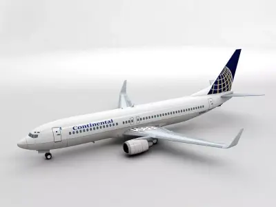 Boeing 737-800 NG Airliner - Continental  Airlines 3D model
