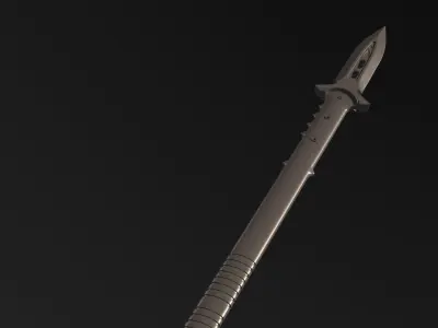 Knife with a long grip 3D model