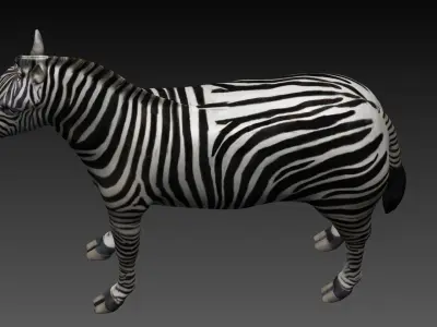 Zebra Low-poly 3D model