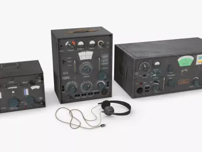 German Radio WWII Low-poly 3D model