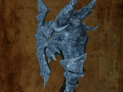 Fantasy Axes of ice and lava Low-poly 3D model