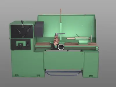 Lathe Machine Low-poly 3D model purchase