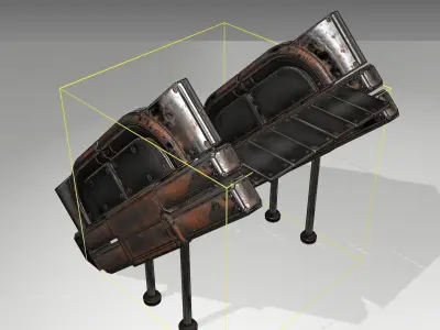 Futuristic Stairs - 24 - Rusty Textures Low-poly 3D model