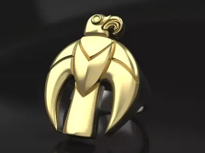 Scythian golden eagle  ring and pendant  3D print model