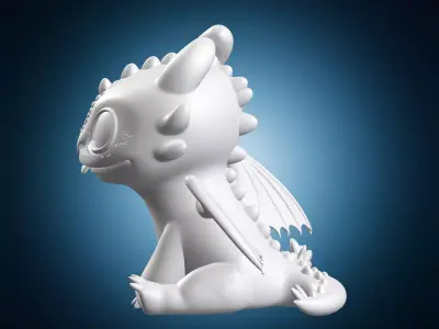 Light Fury Dragon 3D print model purchase