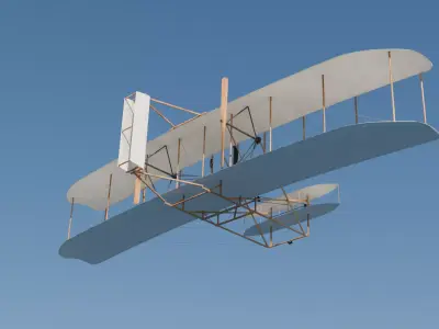 Wright flyer Low-poly 3D model