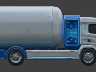 Futuristic Sci-Fi Heavy Tanker Truck 3D Model Low-poly 3D model