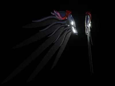 Wings of apocalypse Low-poly 3D model