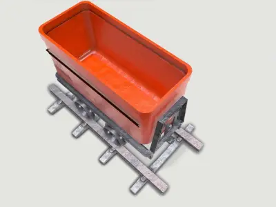 Mine Wagon 4 Low-poly 3D model