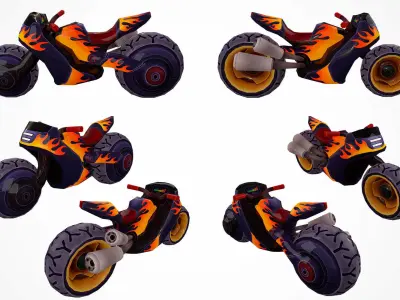 Fantasy Cartoon Bikes 3D model