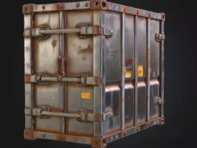 Rusty Storage Unit Low-poly 3D model
