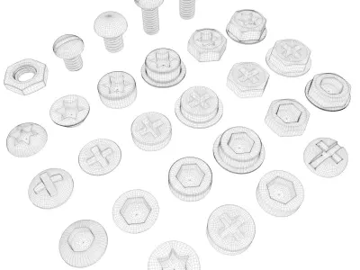 Screw Head Collection 3D model