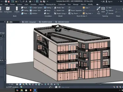 Commercial building Architectural Revit Model 3D model