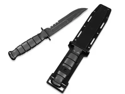Kabar army combat knife pbr realistic 3d model Low-poly 3D model