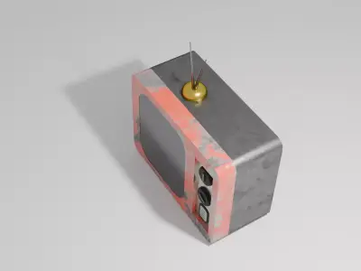 Retro Rusty TV  Vintage Old Television 3D Model 3D model