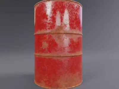 Barrel high and low-poly 3D model Low-poly 3D model