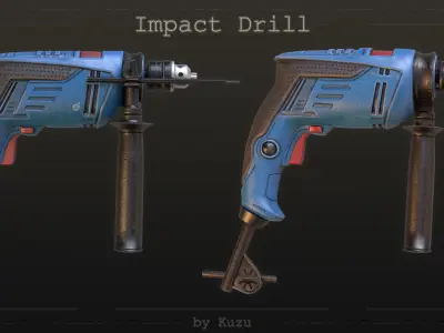 Impact Drill Low-poly 3D model