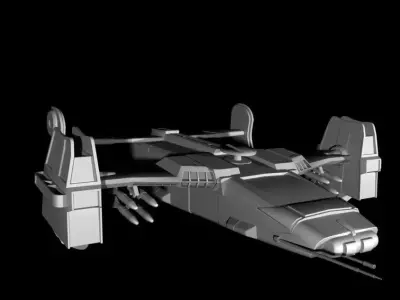 low poly aircraft spaceship Low-poly 3D model