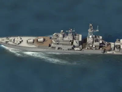 Udaloy Project 1155 Destroyer 3D model