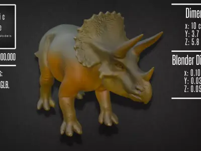 Realistic Triceratops Model 3D model