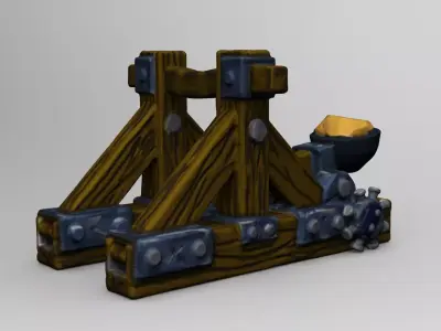Stylized Medieval Catapult  3D print model
