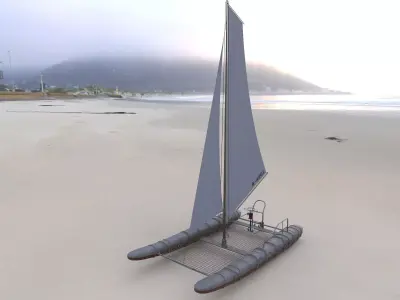 Catamaran Boat 3D model