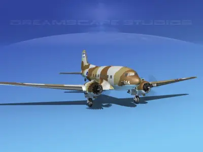 Douglas C-47 Dakota IADF 3D model