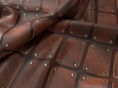 Leather Armor PBR Material - PNG - 4K - SBSAR 3D model