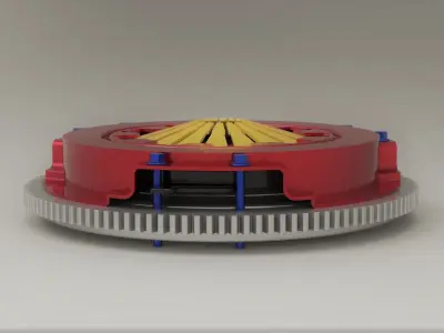 Clutch Assembly Low-poly 3D model